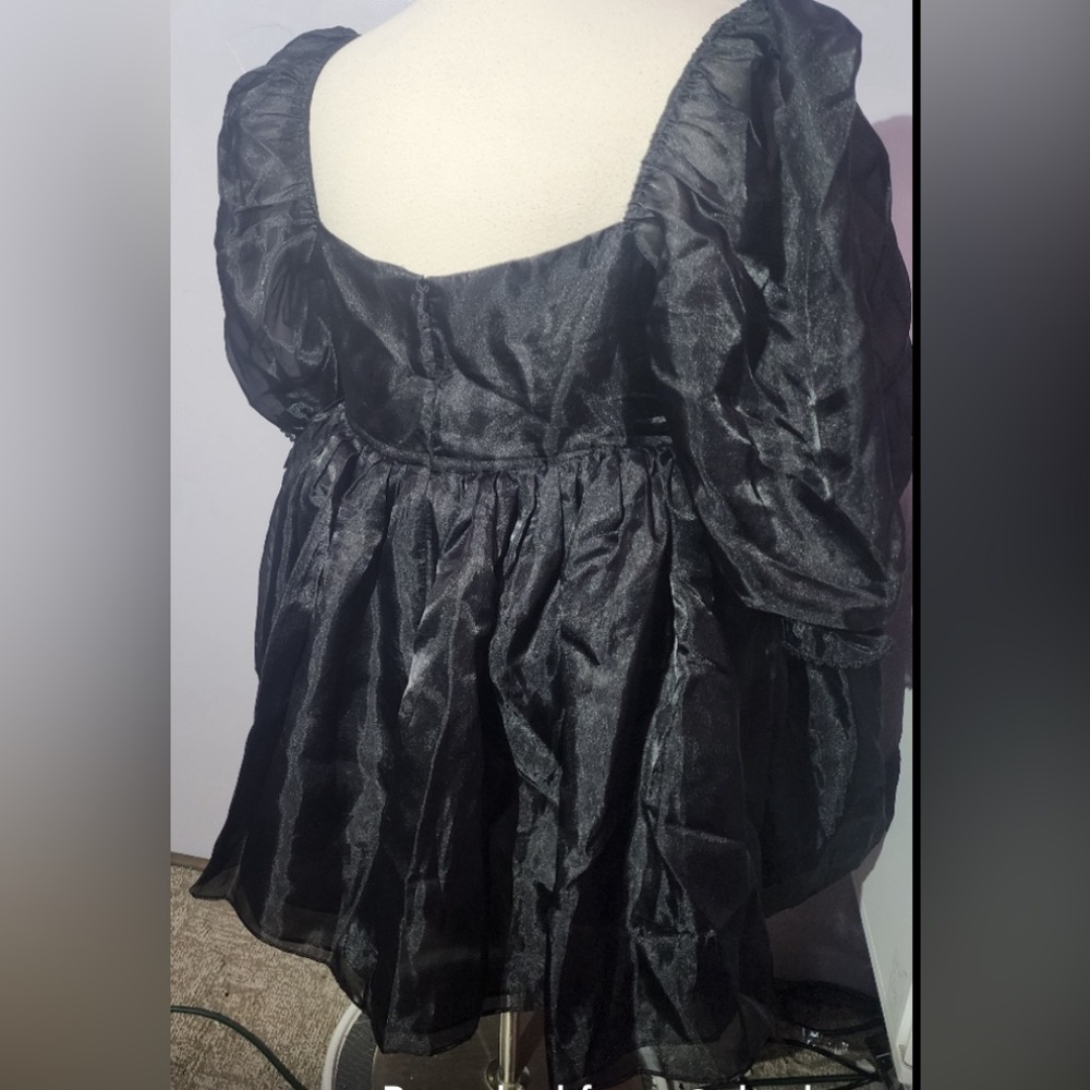 Selkie black caviar puff mini dress plus size 3x - Picture 5 of 6